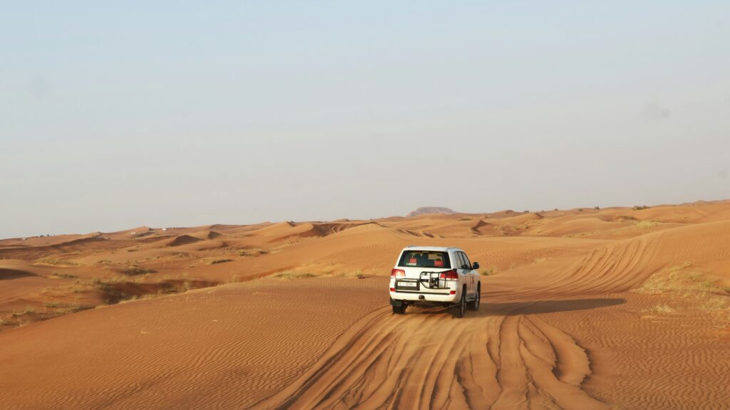 guide with safari jeep
